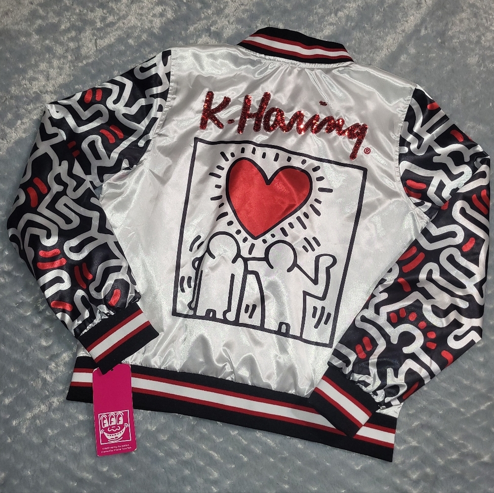Keith Haring x Members Only Windbomber Jacket L windbreaker bomber NWT